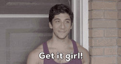 Guy On Tank Top Shouting Get It Girl GIF