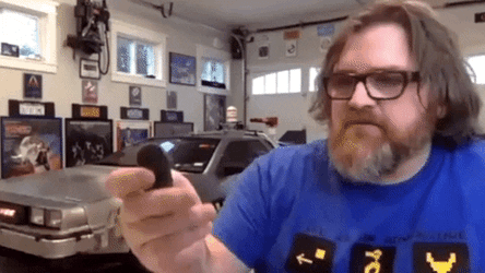 Guy Opening Delorean Doors With Remote GIF