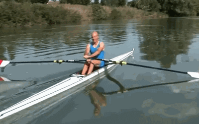 Guy Paddle Backwards Skiff GIF
