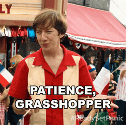 Guy Patience Grasshopper GIF