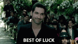 Guy Pointing And Saying Best Of Luck GIF