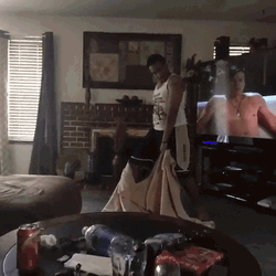 Guy Raising Blanket And Disappear GIF
