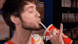 Guy Sipping Drinks Slurp GIF