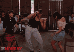 Guy Swerve Hips With Two Girls GIF