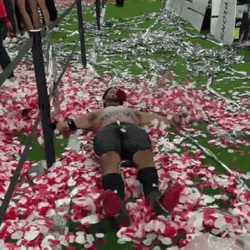 Guy Swimming On The Confetti Cannon GIF
