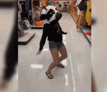 Guy Using Cow Head Costume Dancing GIF