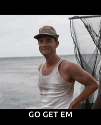 Guy Waving Go Get Em GIF