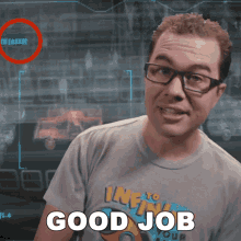 Guy Wearing Eyeglasses Great Work GIF