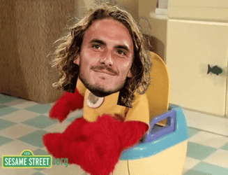 Guy With Elmo Dancing Character GIF