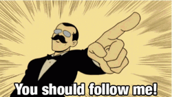 Guy With Mustache Follow Me GIF