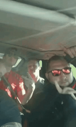 Guys On The Car For Road Trip Meme GIF
