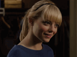 Gwen Stacy Emma Stone Thrilled Giggling GIF