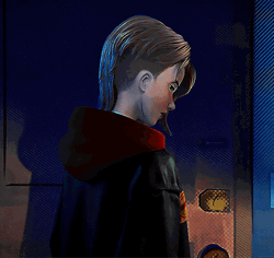 Gwen Stacy Looking Back Intense Eyes GIF