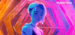 Gwen Stacy Rainbow Hexagon Background GIF