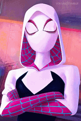 Gwen Stacy Sassy Crossed Arms Response GIF