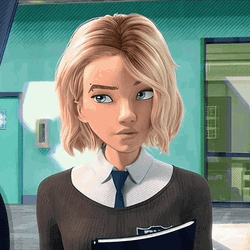 Gwen Stacy Suspicious Looking GIF