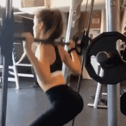 Sexy Gym Goer Behind Neck Shoulder Press GIF | GIFDB.com