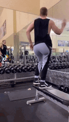 Gym Buff Dancing In Mirror GIF