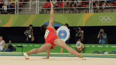Gymnast Doing Trick With Number 22 GIF