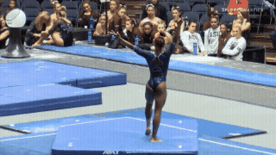 Gymnast Performing On AAU Mat GIF