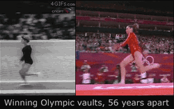Gymnast Performs Amazing Gymnastic Stunt  GIF