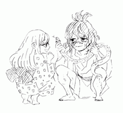Gyutaro Black In White Sketches GIF