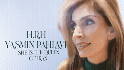 H.r.h. Yasmin Pahavi Is The Queen Of Iran On A Poster GIF