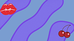 Ha Cherry Lips Purple GIF