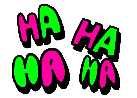 Ha Ha Ha Ha Neon Text Sticker