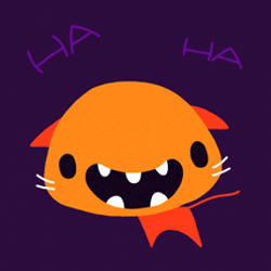 Ha Ha Orange Vampire Cat GIF