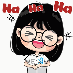 Ha Laugh Chibi Girl Glasses GIF