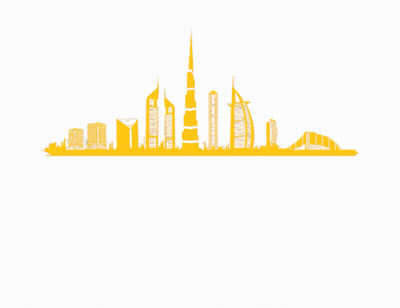 Habibi Come To Dubai Logo With Skyline GIF