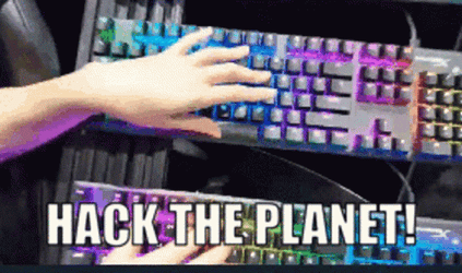 Hack The Planet Keyboard Hacking Screen GIF