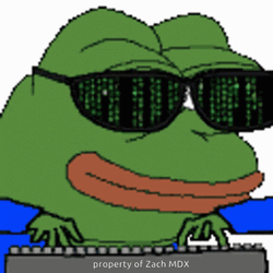 Hackerman Frog With His Matrix Glasses GIF