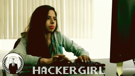Hacking Hacker Girl Typing Screen GIF
