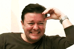 Hahaha Ricky Gervais Laugh GIF