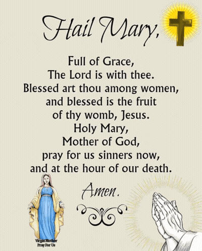 Hail Mary Full Of Grace Pray For Sinners GIF