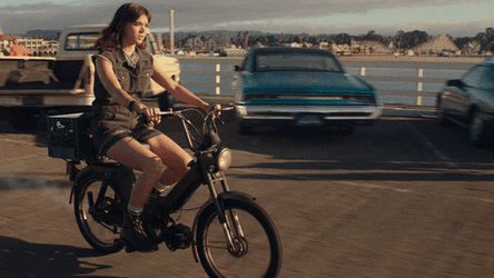 Hailee Steinfeld Riding A Motorcycle GIF