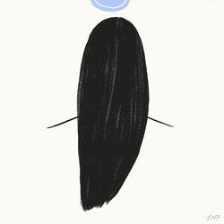 Hair Brushing Long Black Hair Animation GIF