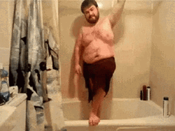 Hairy Man Boobs Fall Down Bathtub Funny