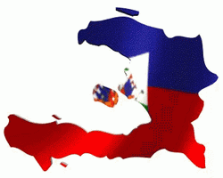 Haiti Flag On Map Cartoon