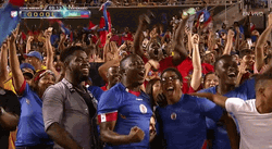 Haitian Football Crowd Celebrating