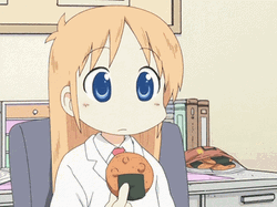 Hakase  Anime Eating Nichijou GIF