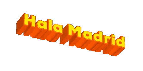 Hala Madrid In Orange Letters Sticker