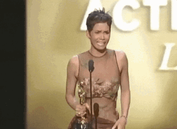 Halle Berry Receiving An Award GIF
