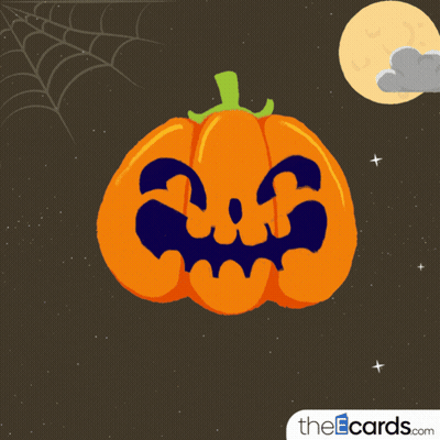 Halloween Greeting Card With Pumpkin Saying Happy Halloween GIF
