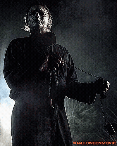 Halloween Movie Poster Man Holding Chain GIF
