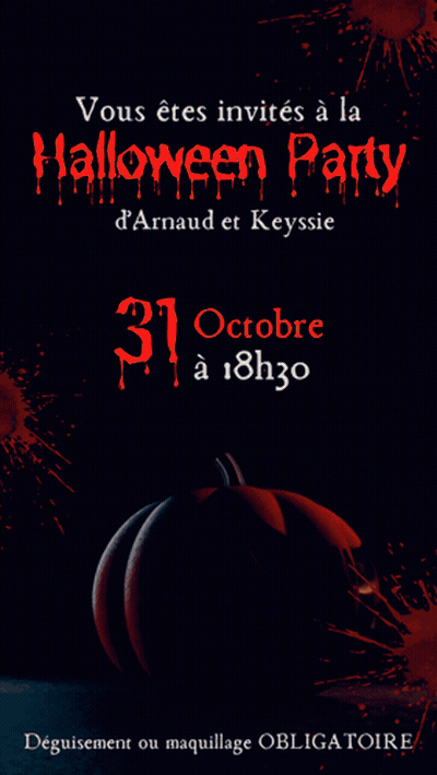 Halloween Party Advertisement With Pumpkin GIF