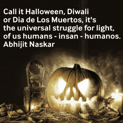 Halloween Poster With Pumpkin And Quote By Abhijit Naskar GIF