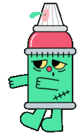 Halloween Yubia Spray Graffiti Cap Zombei Sticker GIF